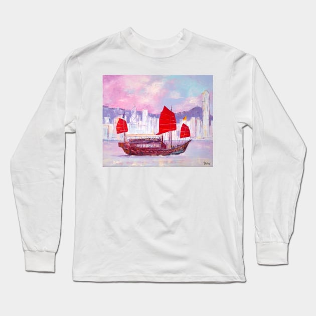 Hong Kong. Pearl Morning Long Sleeve T-Shirt by NataliaShchip